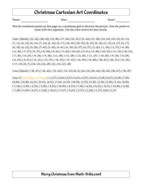 The Christmas Cartesian Art Nativity Math Worksheet Page 2